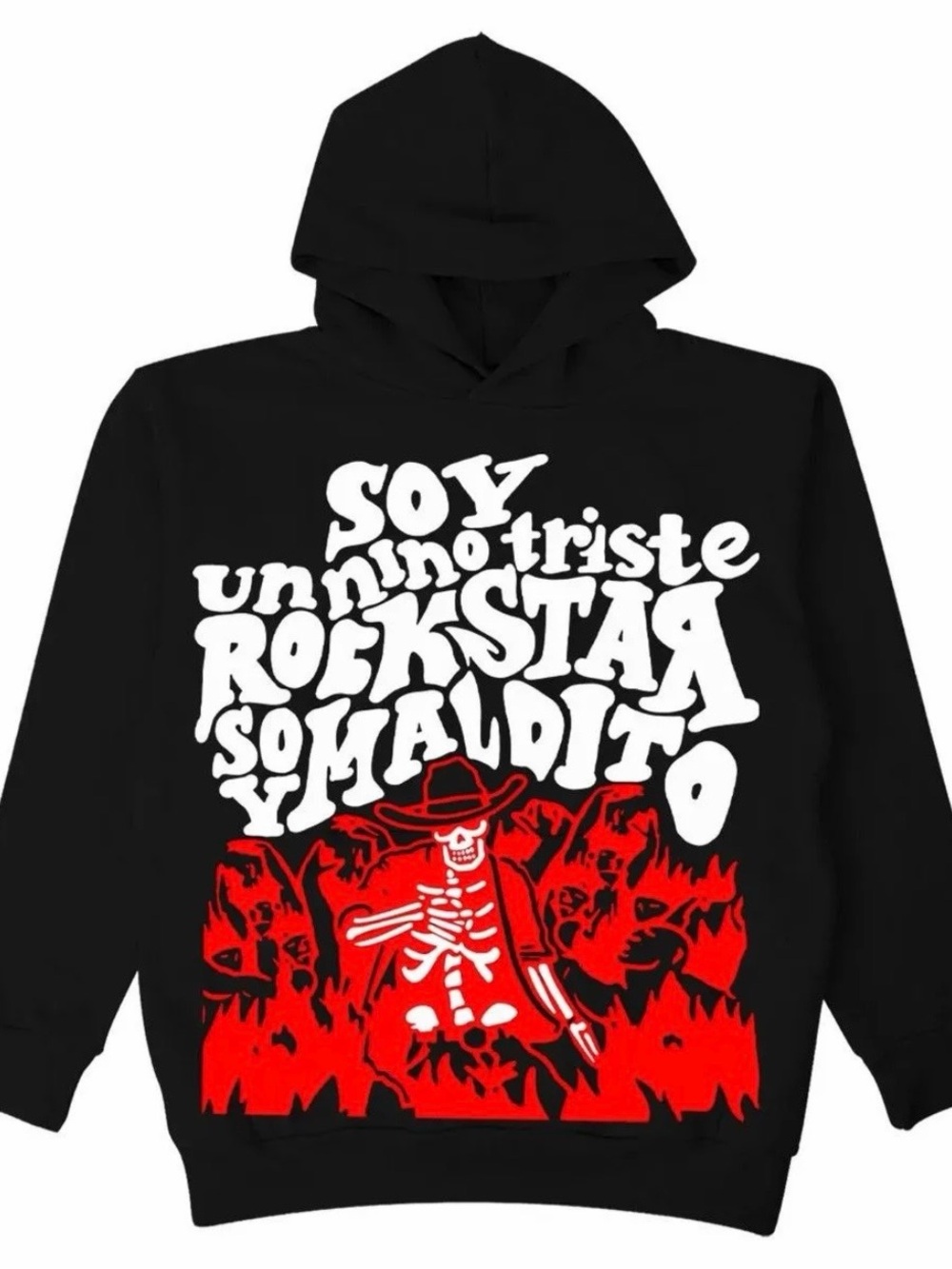Sad Boyz by Junior H "Soy Maldito" Hoodie – Black Streetwear Pullover